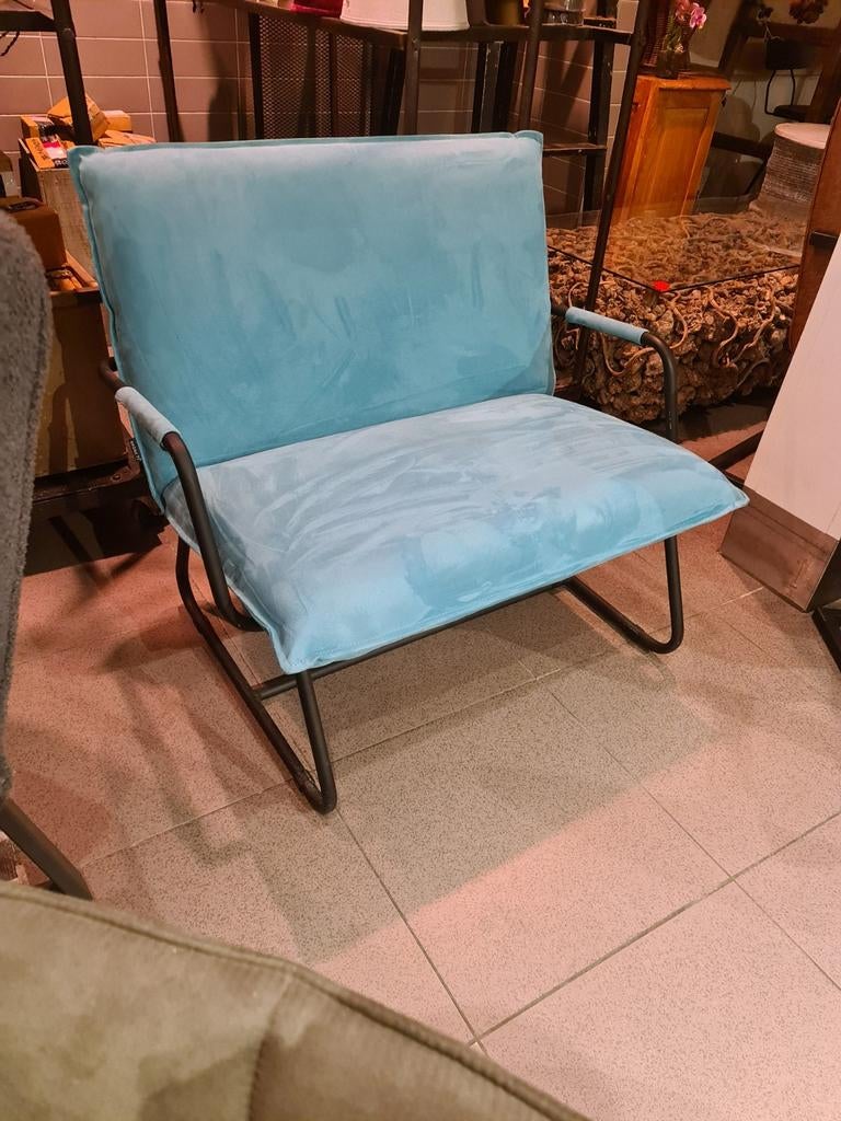 Nieuwe bronx71 loveseat Paris semi velvet turquoise €145, Ophalen, Industrieel landelijk barok brocante koloniaal boheems vintage