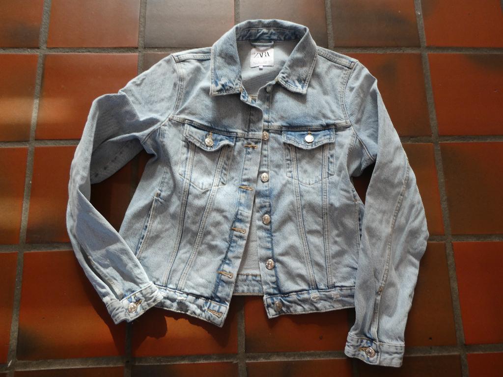 Spijkerjasje mt L, Blauw, Zara, Maat 42/44 (L), Ophalen of Verzenden