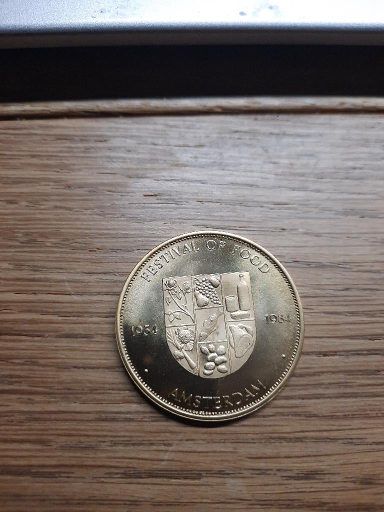 Bronzen Mokum Daalder 1984, Ophalen of Verzenden, Brons