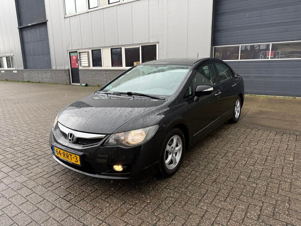 Honda Civic 1.3 Vtec Hybrid 4DR C-tr. 2011 Zwart Navi NAP, Auto's, Euro 5, Zwart, Zwart, Origineel Nederlands