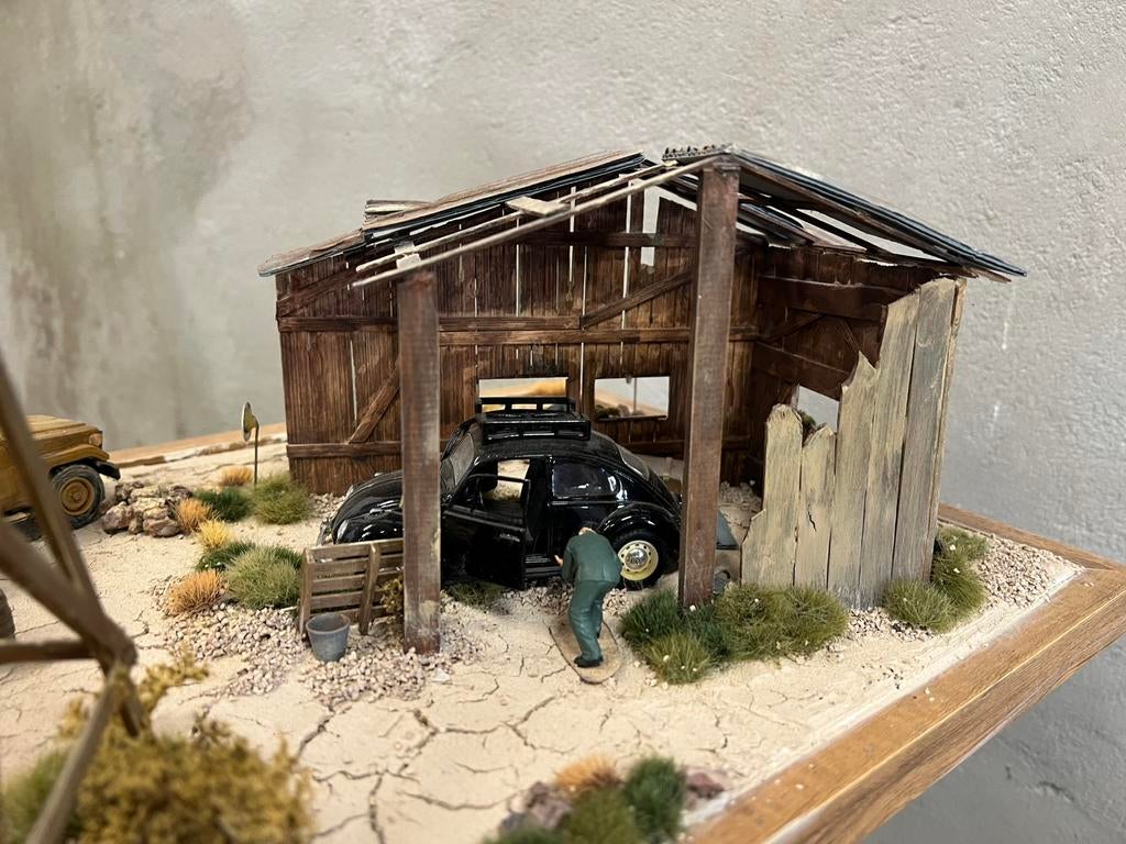 Texas desert garage  diorama, Hobby en Vrije tijd, Ophalen, 1:35 tot 1:50, Nvt, Nvt