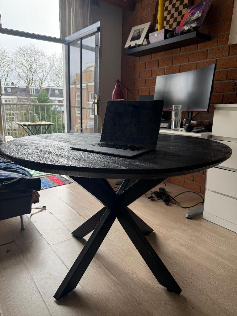 Ronde eettafel Kala – Ø120 cm – hout, Ophalen, Gebruikt, 100 tot 150 cm, Rond