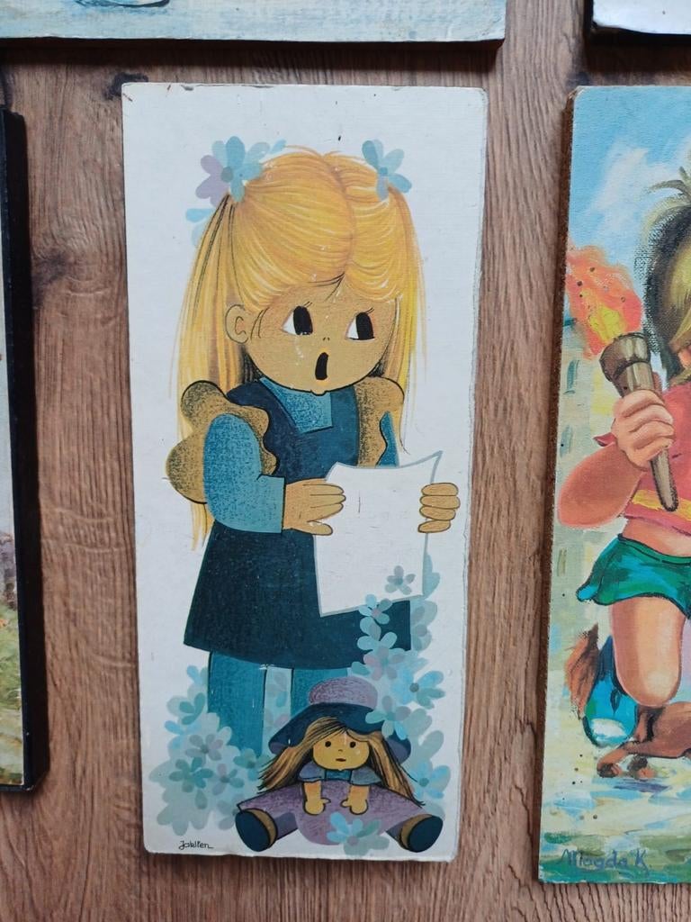 Vintage wandprent Jaklien Moerman - Lief kinderportret, Ophalen of Verzenden