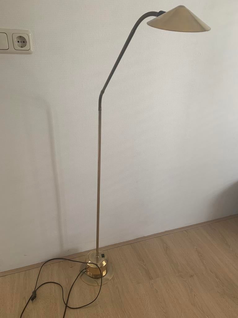 Messing staande leeslamp  2 standen, Ophalen of Verzenden, Zo goed als nieuw, Metaal, 150 tot 200 cm