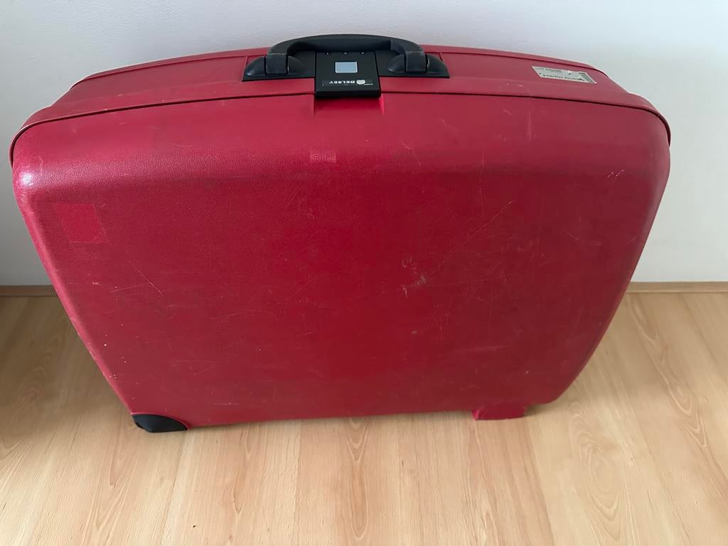 Delsey Koffer Rood - Stevige Reiskoffer met Wieltjes, Wieltjes, 30 cm of meer, Gebruikt, Ophalen of Verzenden