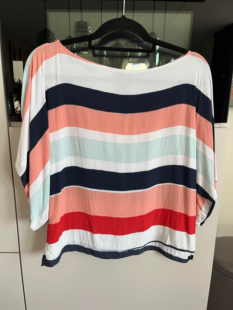 Gestreepte top met wijde mouwen Mango, Kleding | Dames, Tops, Wit, Ophalen of Verzenden, Korte mouw, Maat 34 (XS) of kleiner