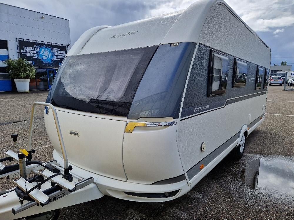 Hobby 495 WFB excellent thule luifel douche mover dorema fie, Caravans en Kamperen, Vast bed, Rondzit, Hobby, Bedrijf