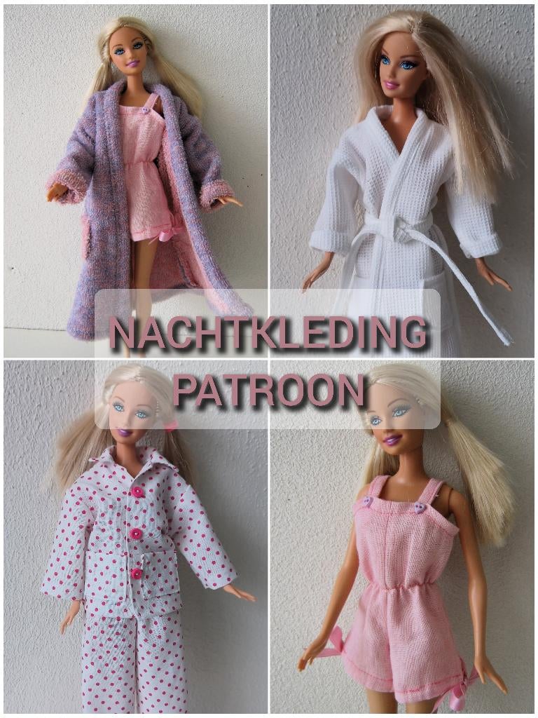 Naaipatroon barbiekleertjes - nachtkleding + stofjes, Ophalen, Nieuw, Barbie