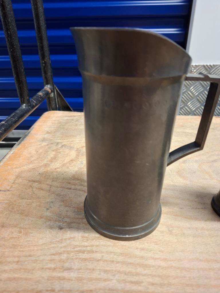 Schenkkan of maatbeker tin, Antiek en Kunst, Antiek | Tin, Ophalen of Verzenden