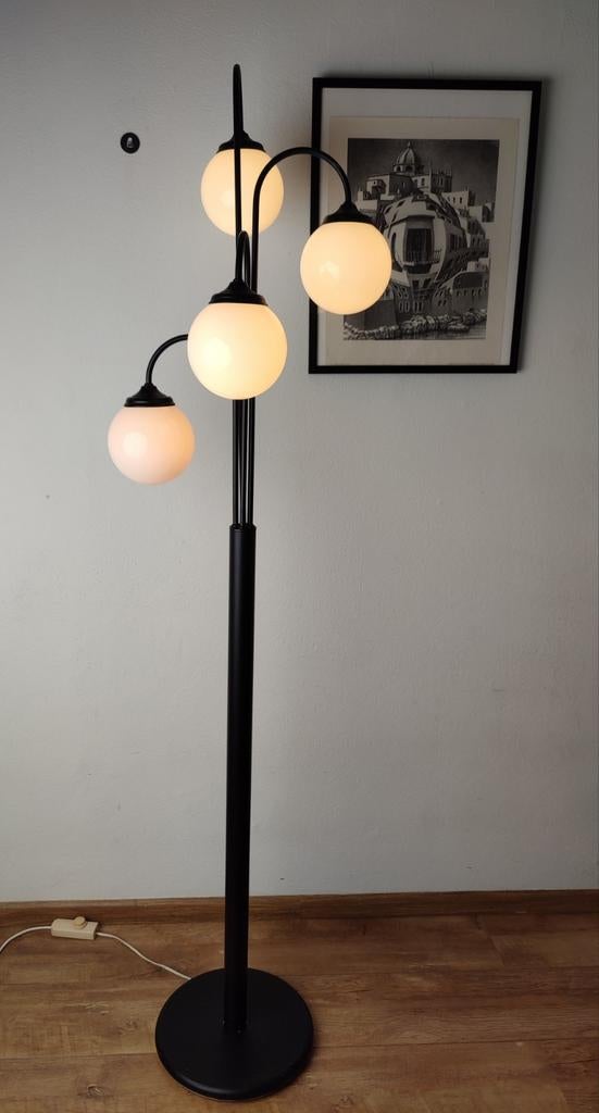 Space Age Vloerlamp waterfall bollen Jaren '70 zwart, Ophalen, Gebruikt, Glas, 150 tot 200 cm