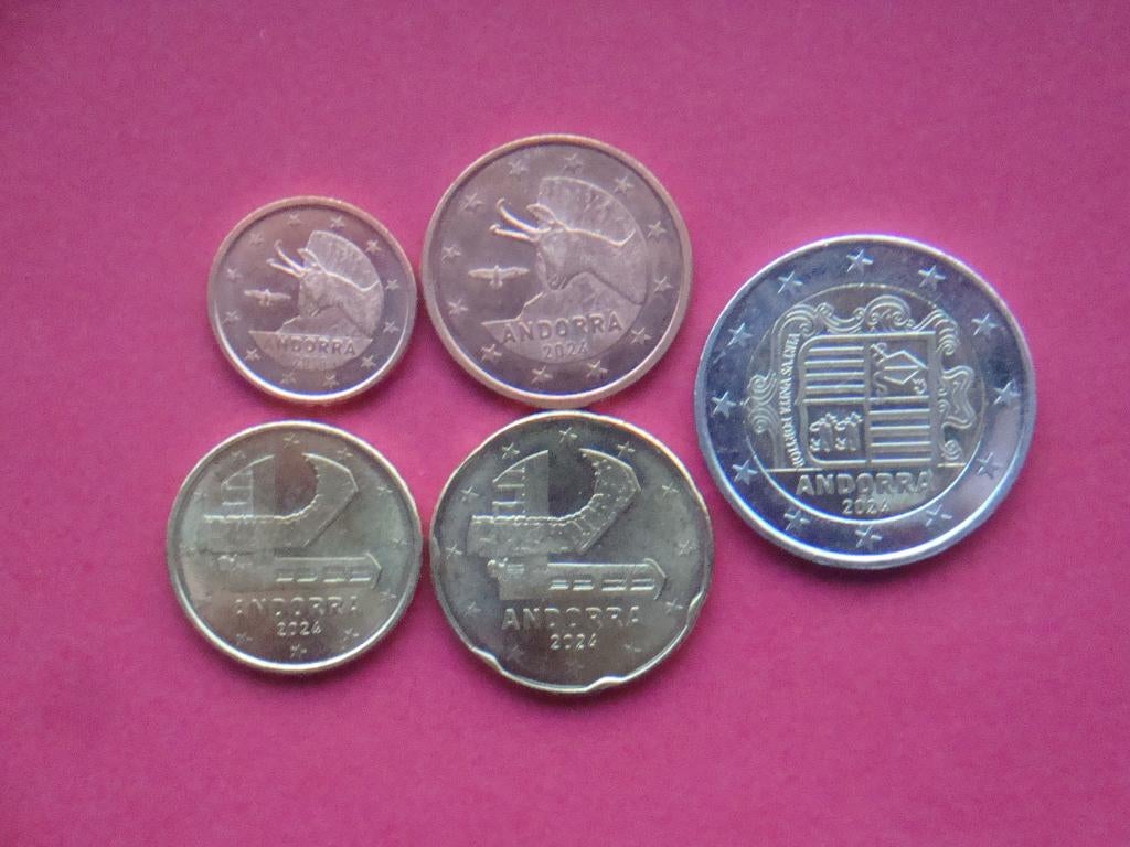 Lot Andorra setje munten UNC 1, 5, 10, 20 Centen en 2 Euro., Postzegels en Munten, Munten | Europa | Euromunten, Verzenden, Overige landen