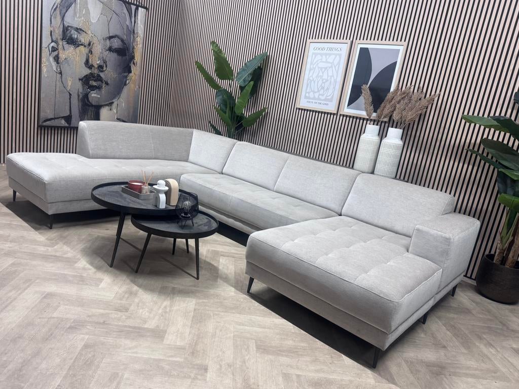 ZGAN Luxe Kapenga Velvet U-Bank/Hoekbank - Zandkleur - 340cm