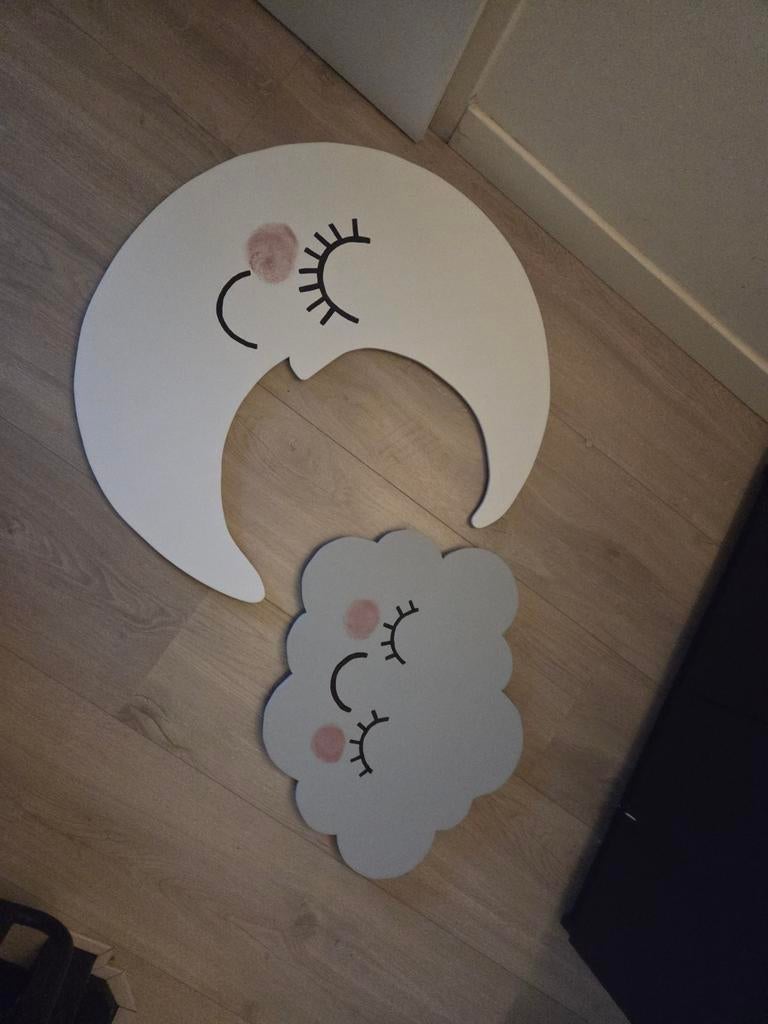 Maan en wolk decoratie, Ophalen, Zo goed als nieuw, Wanddecoratie