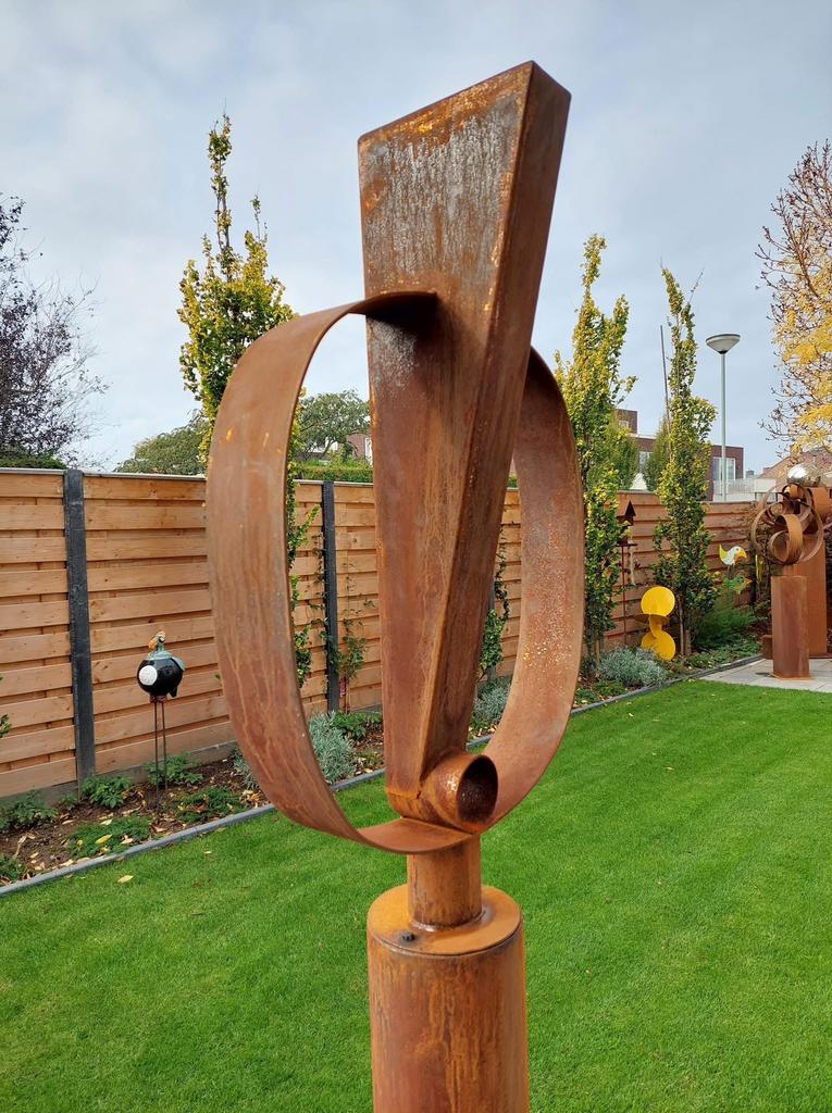 Mooi abstract Cortenstaal sculptuur | Christiaan, Tuin en Terras, Ophalen, Zo goed als nieuw