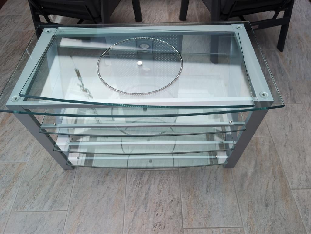 Tv meubel 56x48x106 met draaiplateau, Ophalen, Zo goed als nieuw, Glas, Minder dan 100 cm