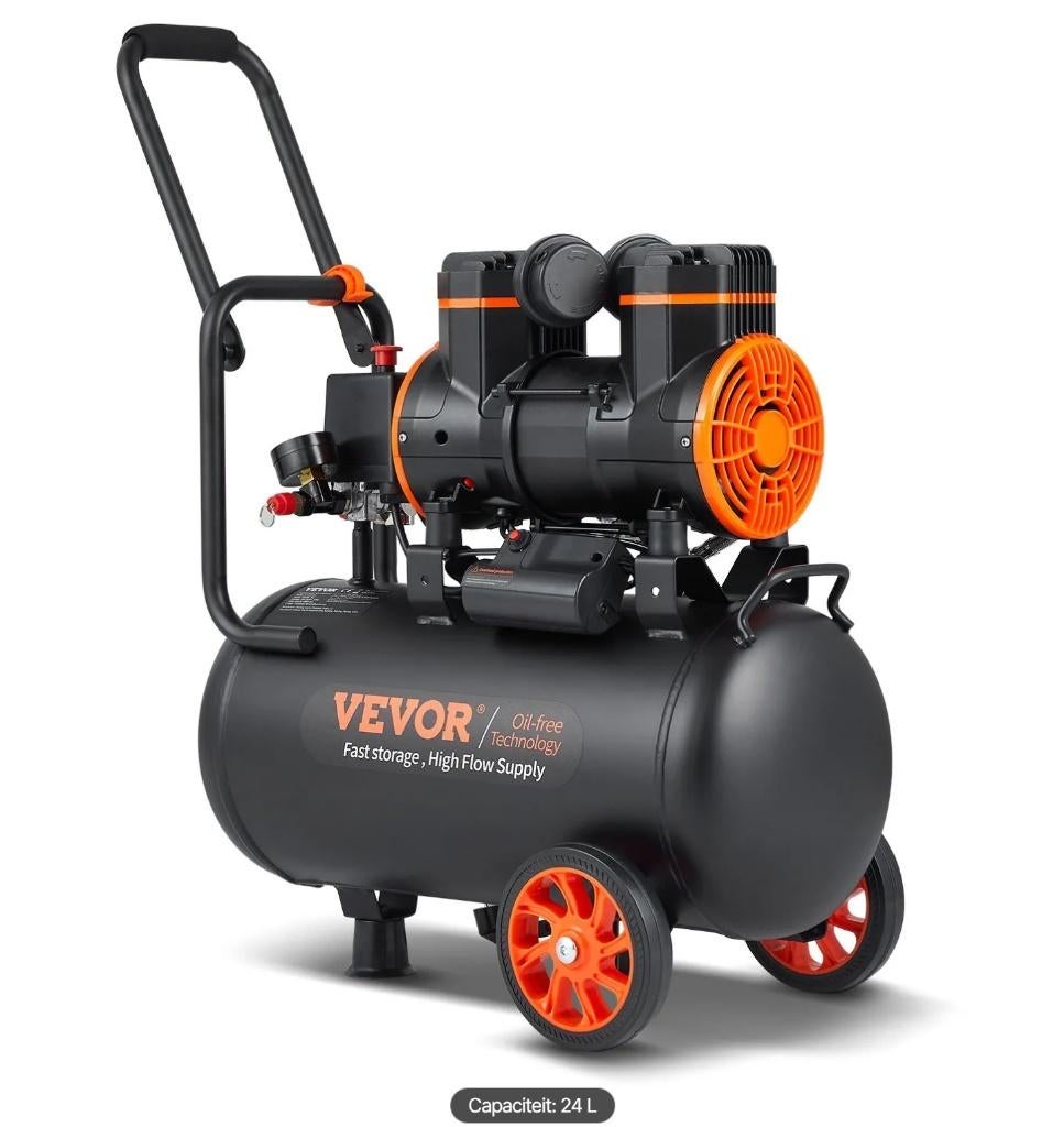 VEVOR 1450W Lucht compressor – 24 Liter NIEUW, Doe-het-zelf en Verbouw, Compressors, 6 tot 10 bar, Nieuw, Ophalen of Verzenden