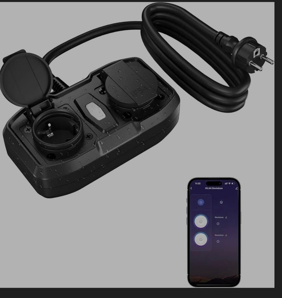 Smart Outdoor WiFi Stopcontact - Dubbel, Spraak & App, Ophalen of Verzenden