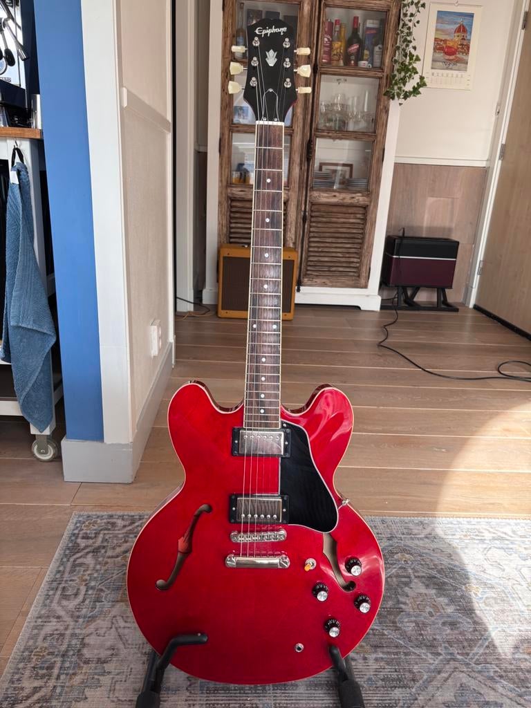 Epiphone ES 335 Inspired by Gibson, Ophalen, Zo goed als nieuw, Hollow body, Epiphone