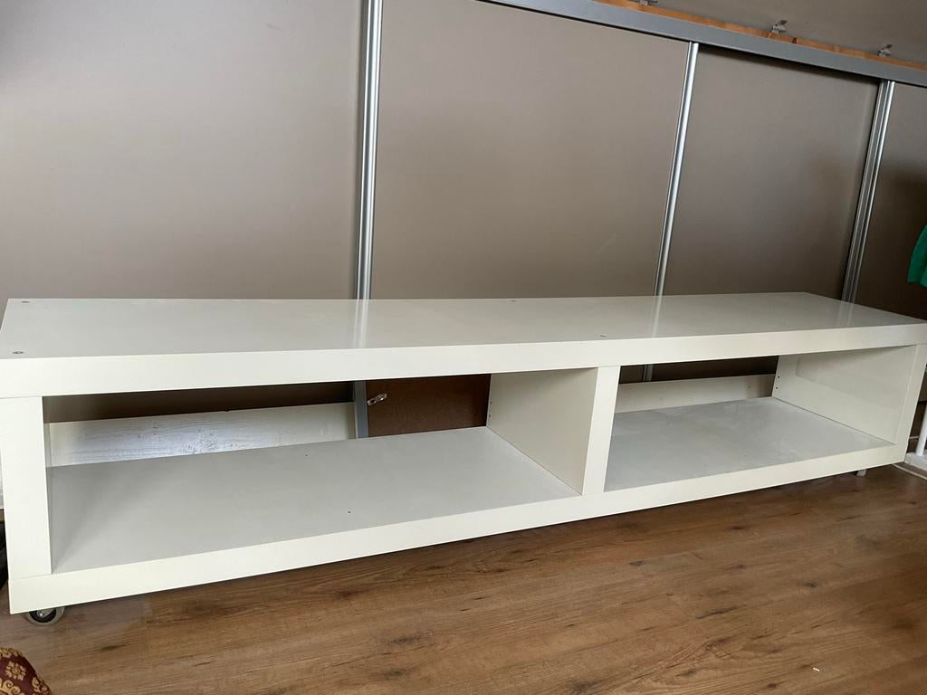 IKEA Lack TV-meubel op wieltjes - Wit, Ophalen, Gebruikt, 150 tot 200 cm, Minder dan 100 cm