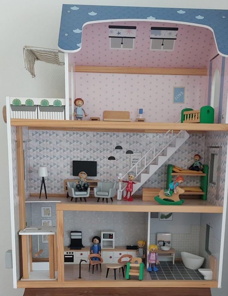 Poppenhuis, Kinderen en Baby's, Speelgoed | Poppenhuizen, Ophalen, Zo goed als nieuw, Poppenhuis