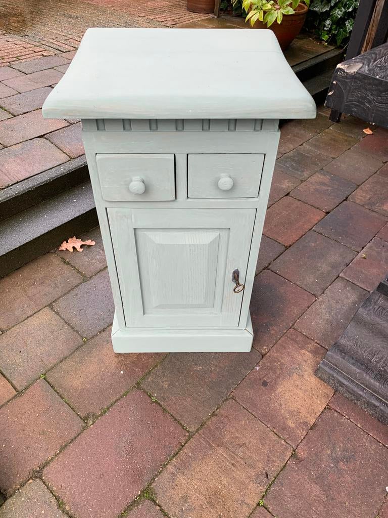 Brocante halkastje in olijfgroen, Ophalen