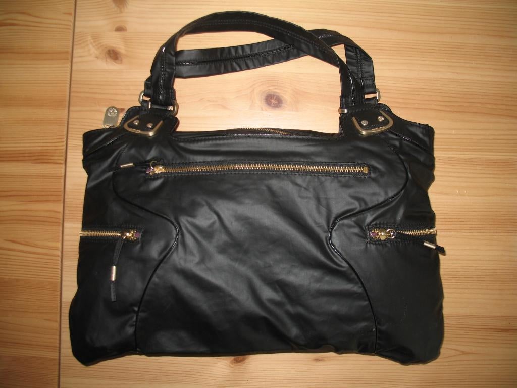 Kipling City Handtas Zwart Travelstof Bijna vintage, Ophalen of Verzenden, Zo goed als nieuw, Zwart, Handtas