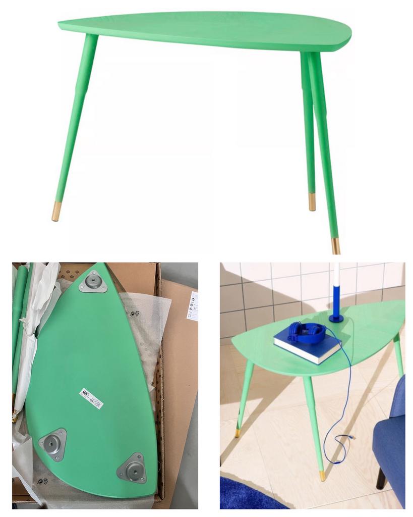 IKEA LÖVBACKEN bijzettafel, lichtgroen 2x NIEUW!, Nieuw, 55 tot 75 cm, Overige vormen, Hout