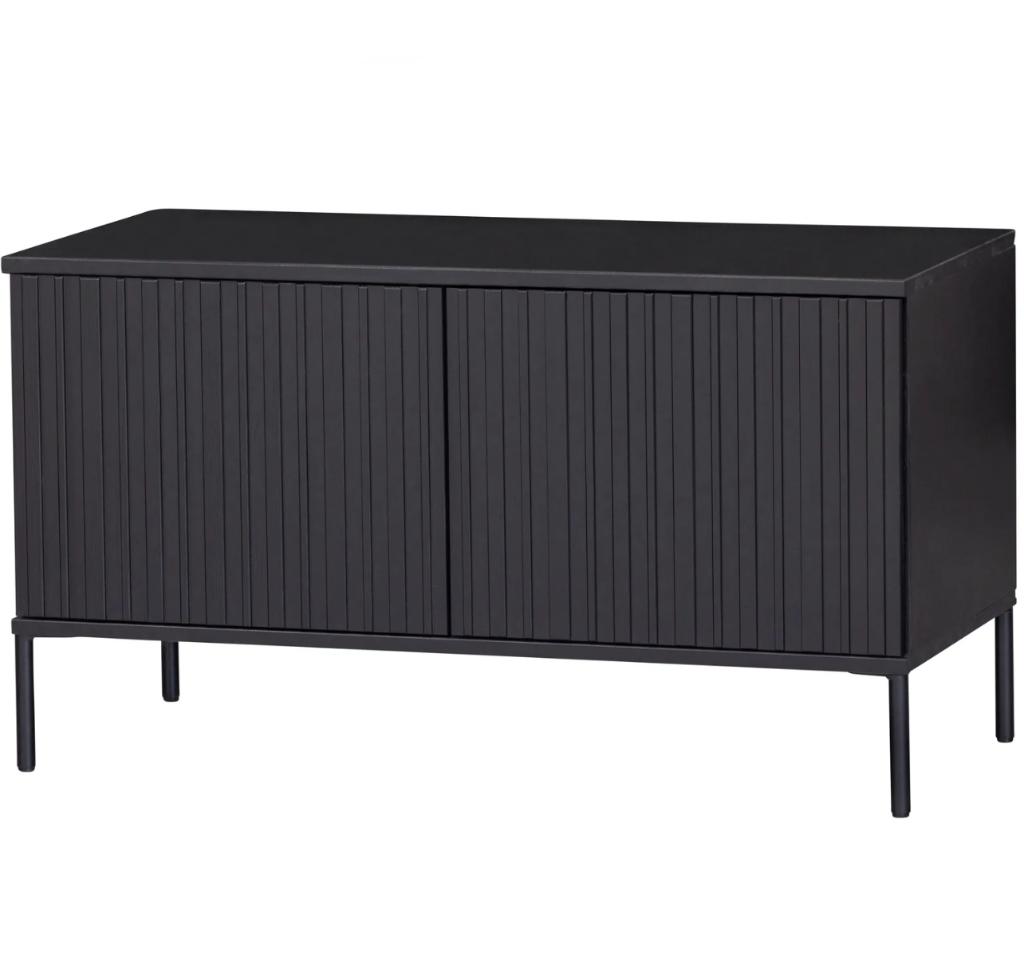 WOOOD New Gravure Tv-meubel 100 cm Grenen Zwart €299, nu, 100 tot 150 cm, Nieuw, Ophalen of Verzenden, Woood