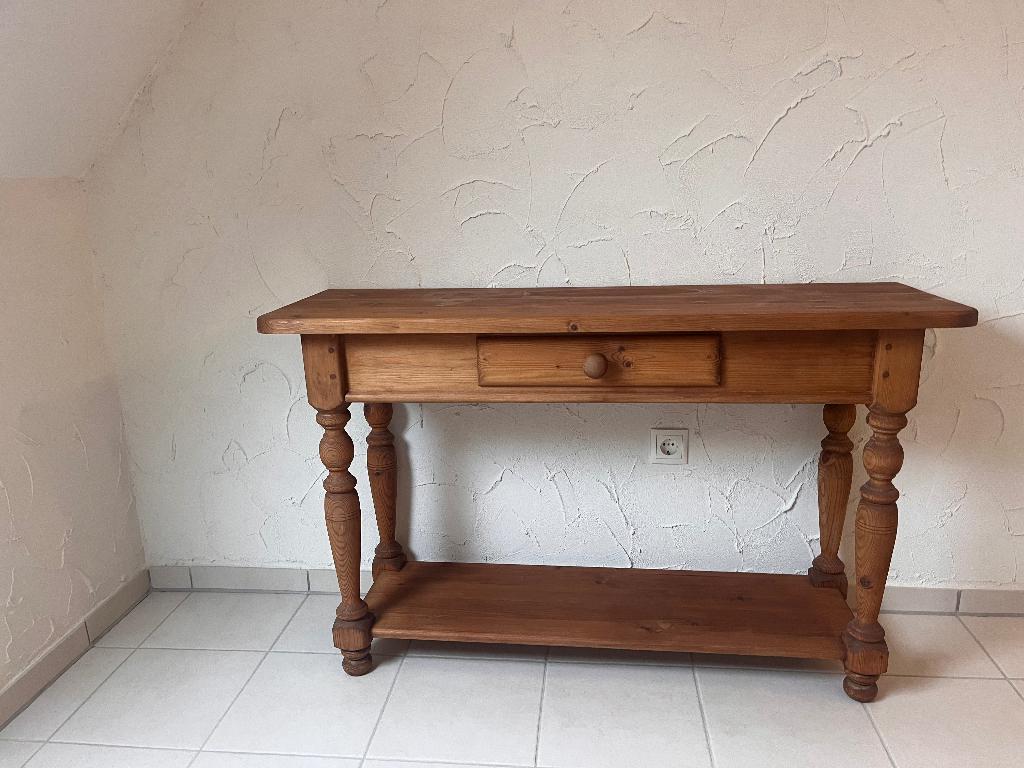 Side table, Huis en Inrichting, Tafels | Sidetables, Ophalen, Gebruikt, 100 tot 150 cm, Grenenhout