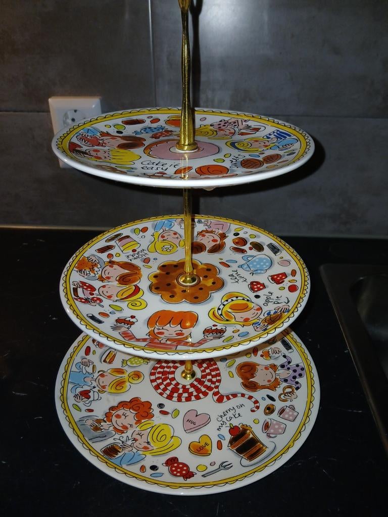 Blond Amsterdam etagere, Ophalen, Porselein of Keramiek, Schaal, Rond