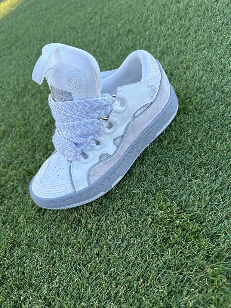 Lanvin Clay Low Top Sneakers Wit/Grijs, Kleding | Dames, Schoenen, Ophalen, Zo goed als nieuw, Wit, Sneakers of Gympen