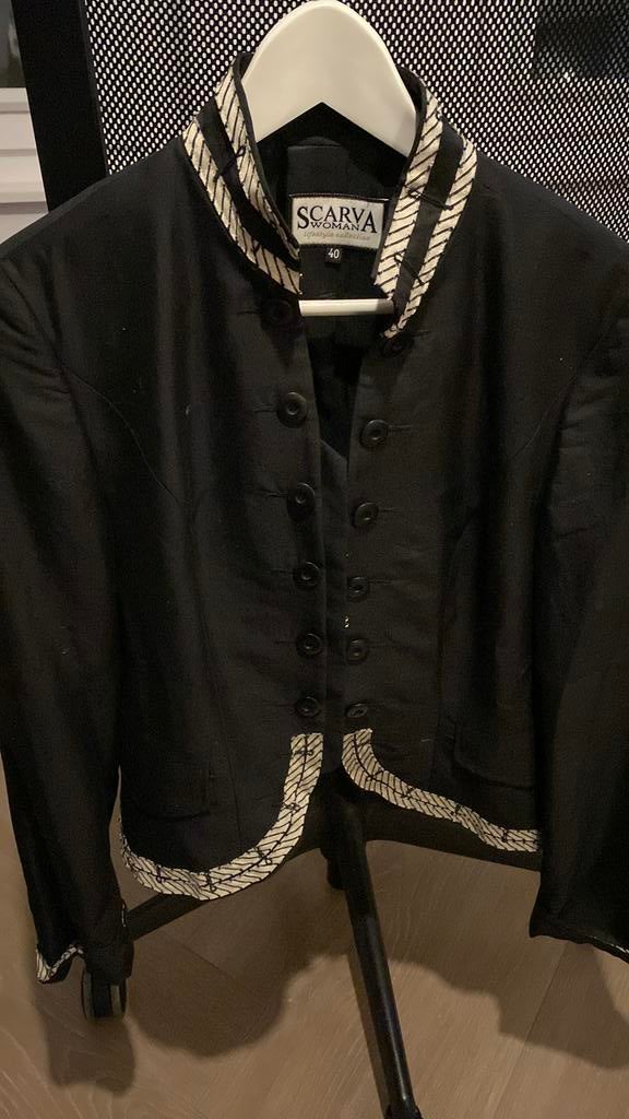 Dames jasje zwart merk Scarva maat 40, Ophalen, Zo goed als nieuw, Maat 38/40 (M), Zwart