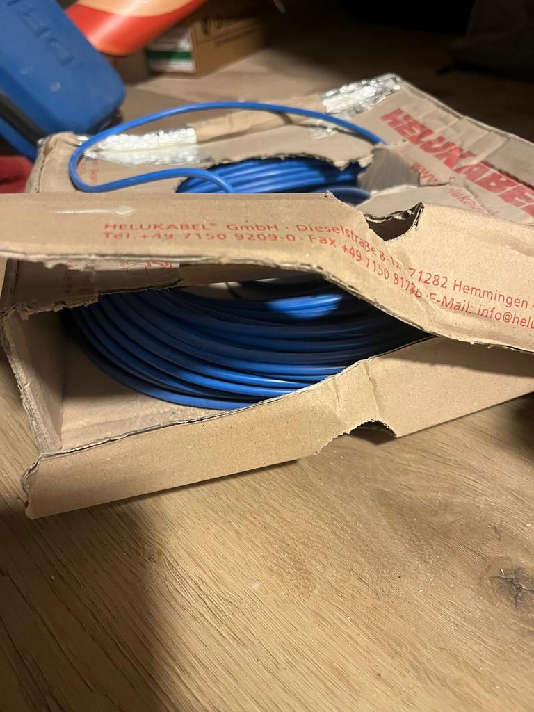 Helukabel 4mm2 blauw kabel zachte kern, 90+ meter, Ophalen of Verzenden, Nieuw, Kabel of Snoer