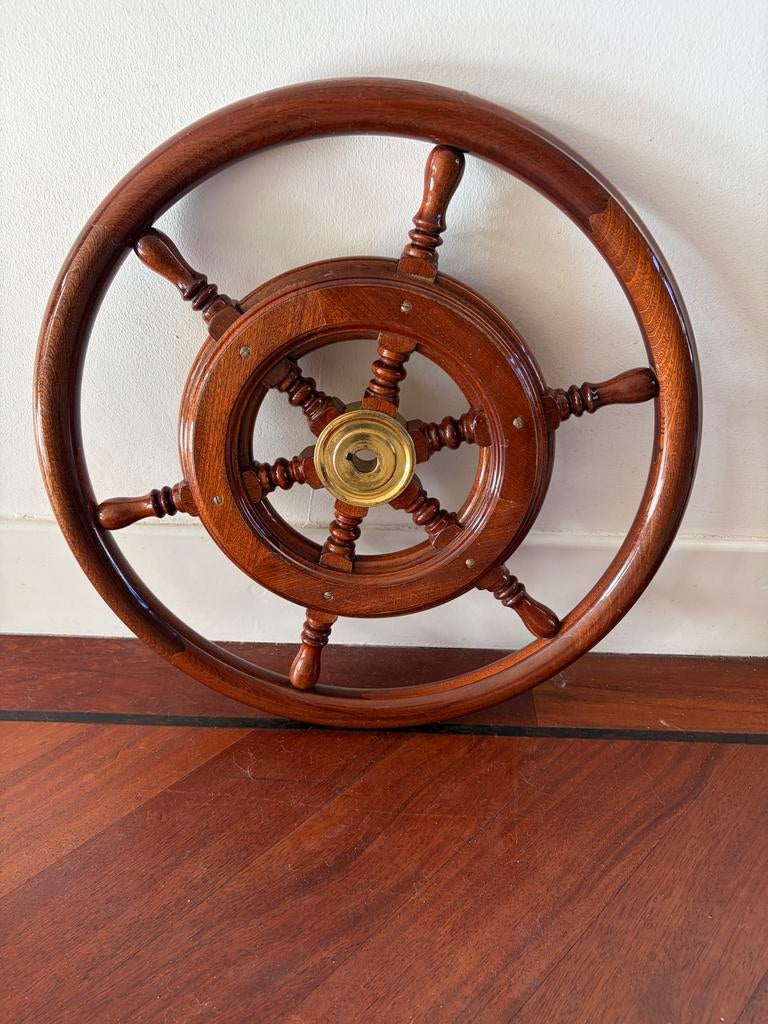 Klassiek Sloep Stuur 45cm - strak in de lak - denk 19mm, Ophalen, Gebruikt, Overige typen