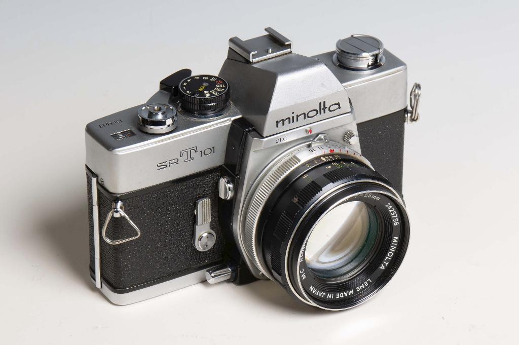 Minolta SRT 101 complete set met 3 Rokkor objectieven, Ophalen of Verzenden, Gebruikt, Spiegelreflex, Minolta