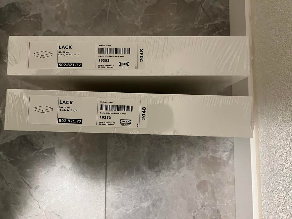2x LACK İkea wandplank wit 30x26, Ophalen of Verzenden, Nieuw