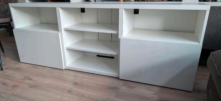 Besta IKEA Kasten Deuren Planken Beige , zwartbruin en Wit, Ophalen, Zo goed als nieuw, Minder dan 150 cm, Minder dan 100 cm