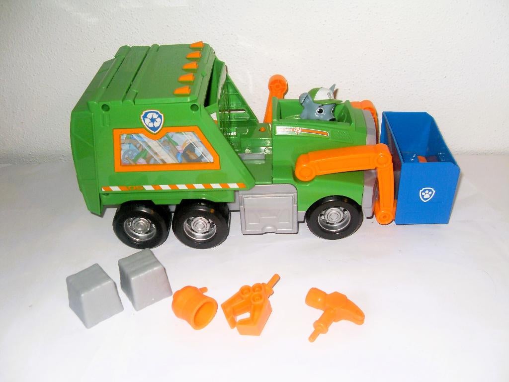 Paw patrol vrachtwagen / Vuilniswagen Rocky / Re-use it, Kinderen en Baby's, Speelgoed | Actiefiguren, Ophalen of Verzenden, Zo goed als nieuw