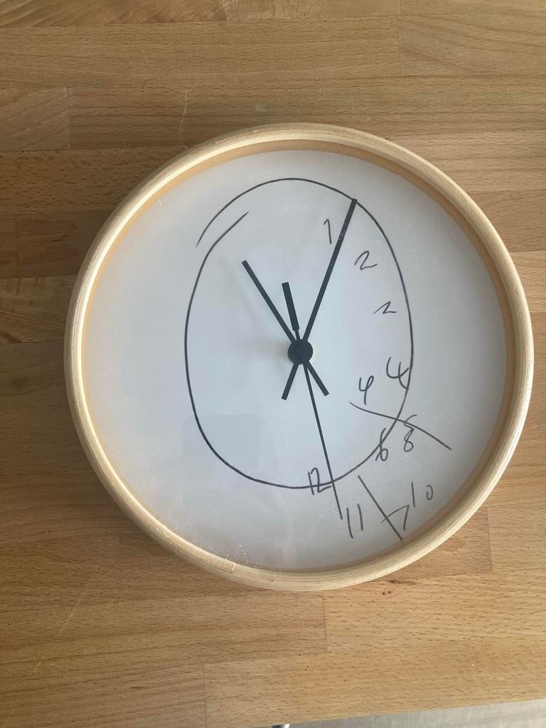 Unieke Artistieke Wandklok - Handgetekend Design, Ophalen of Verzenden