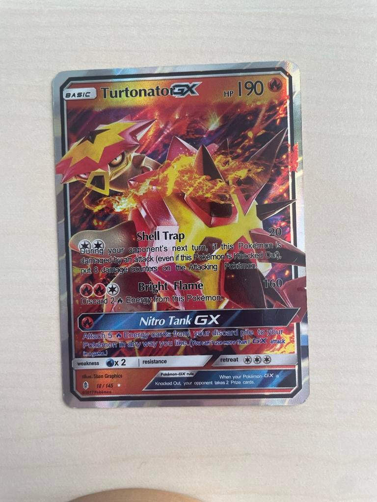 Turtonator GX Pokémon kaart, Hobby en Vrije tijd, Verzamelkaartspellen | Pokémon, Ophalen of Verzenden, Gebruikt, Losse kaart