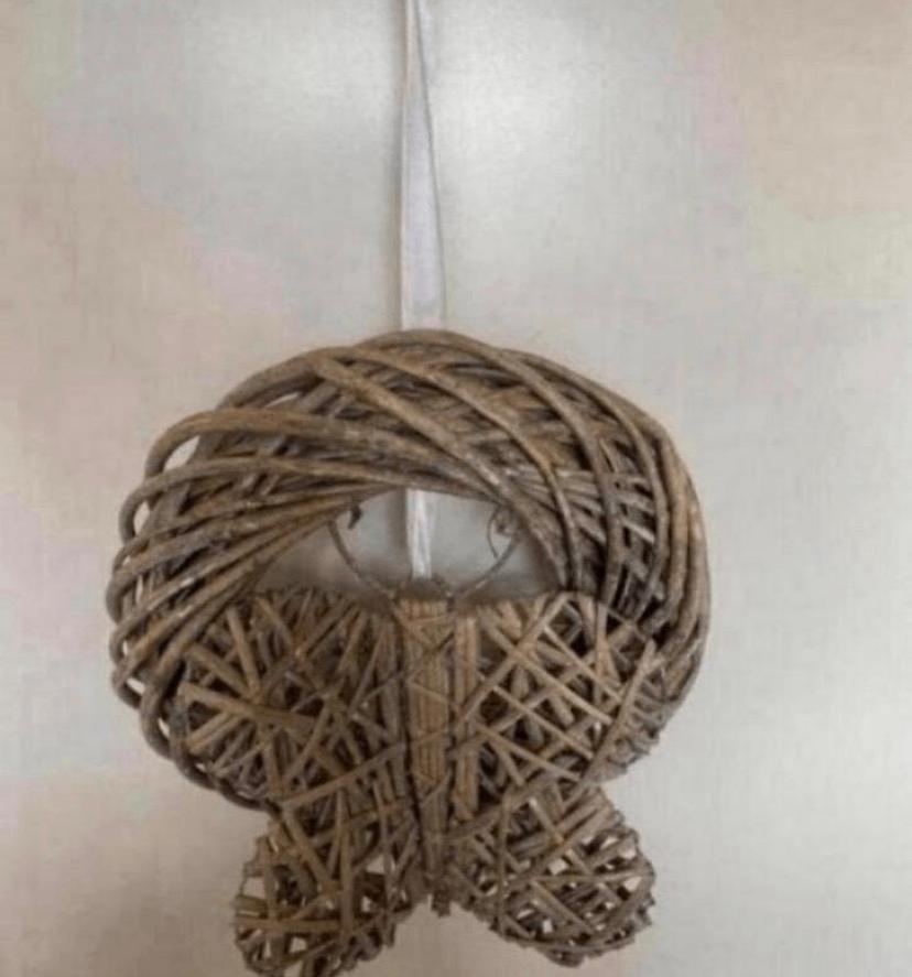 RIETEN KRANS MET VLINDER 3 SETS, Huis en Inrichting, Woonaccessoires | Kransen, Verzenden, Nieuw