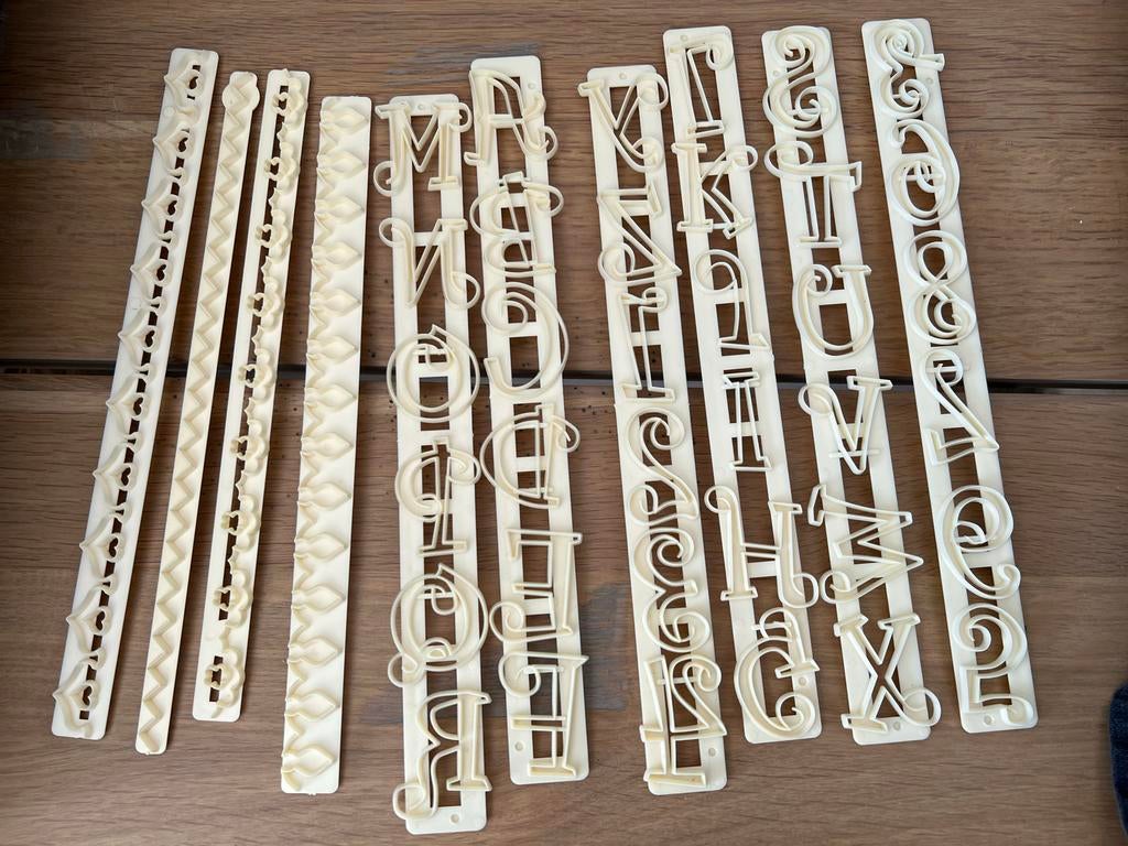 Fondant alfabet en taartrand uitstekers, Ophalen, Nieuw, Taarten, Versiering