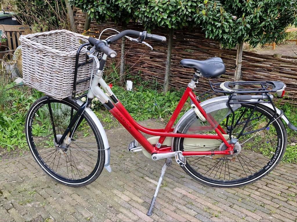 Gazelle Nature Damesfiets met rieten mand, Ophalen, Gebruikt, Gazelle, Versnellingen
