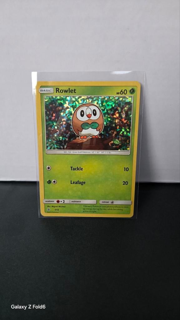 Rowlet 1/12 Holo McDonald's 2017 Promo Pokémon Kaart, Ophalen of Verzenden, Zo goed als nieuw, Losse kaart, Foil