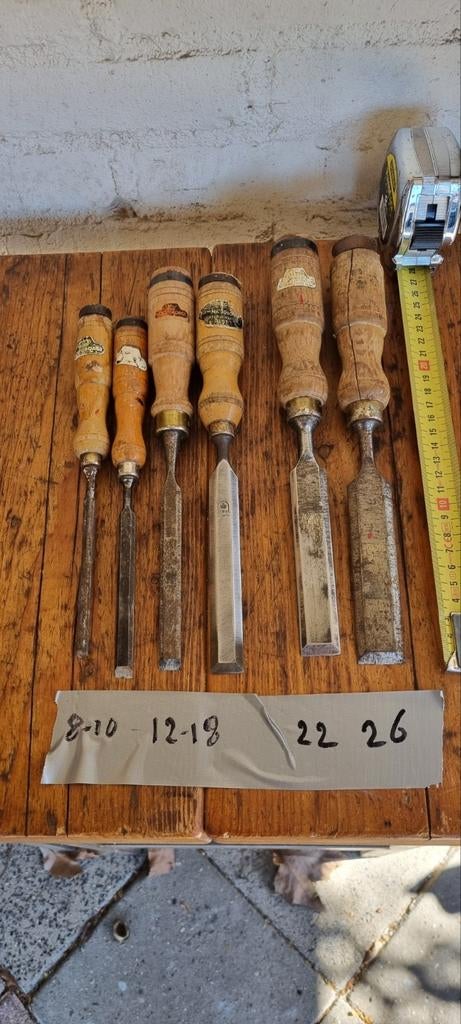 Houtbeitels nooitgedagt 6 stuks, Ophalen of Verzenden