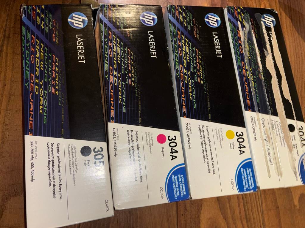 Nieuwe HP 304A / 305A LaserJet tonercartridges, Ophalen of Verzenden, Nieuw, Toner