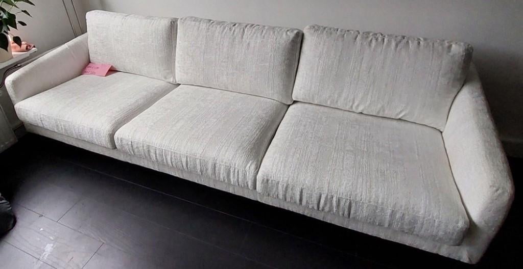 bankstel wit uit speciaalzaak, 270 lang, kussens uitneembaar, Ophalen, 250 tot 300 cm, Gebruikt, 75 tot 100 cm