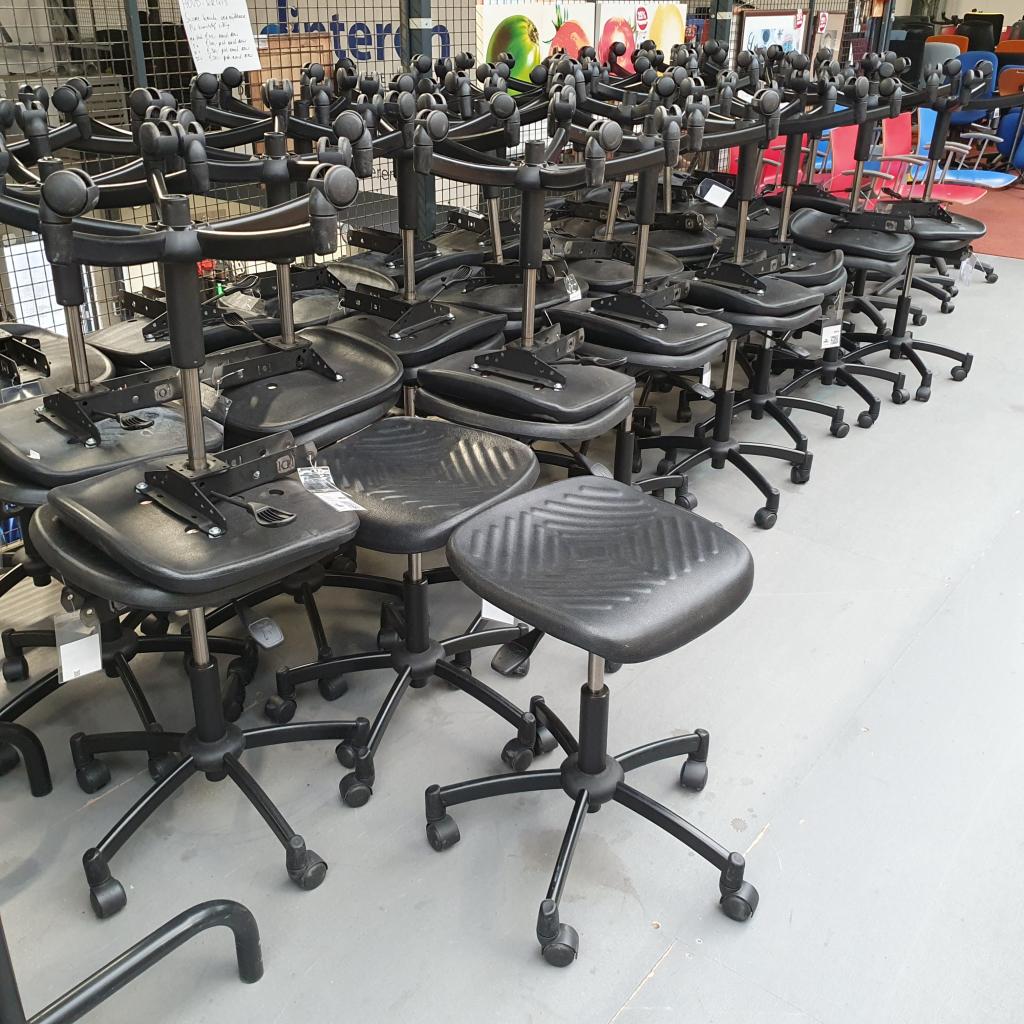 Score verrijdbare werkkrukken - zwart PU zitting - ihv 44-6, Niet ingevuld, Gebruikt, Niet ingevuld, Niet ingevuld