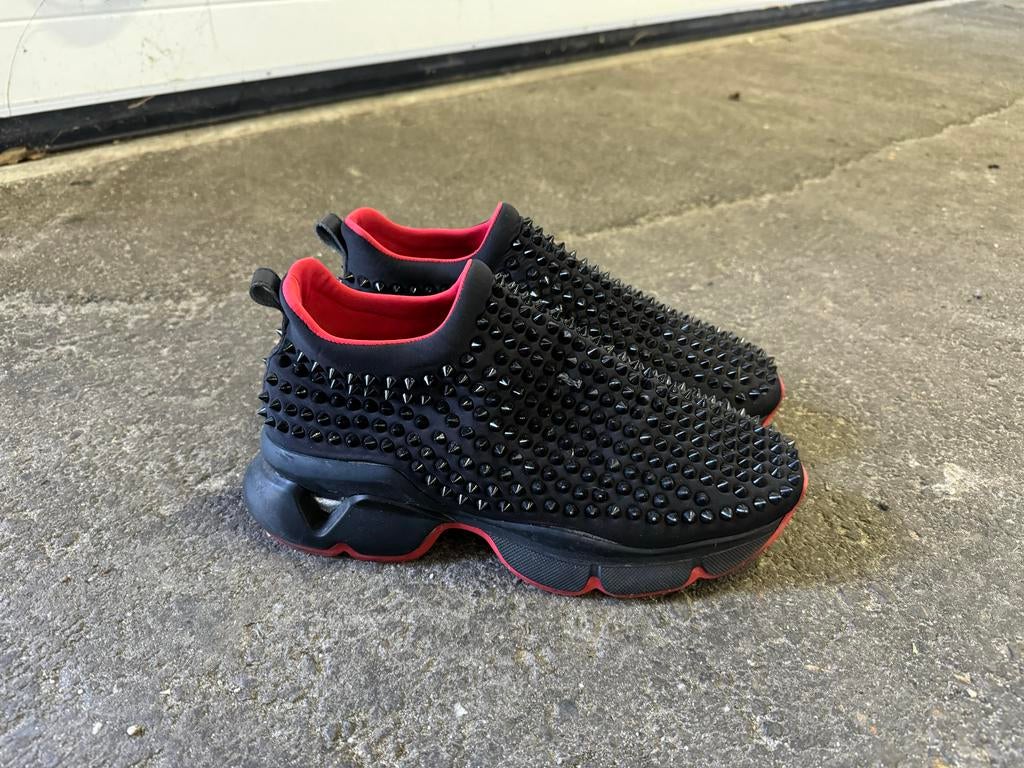 Louboutin Heren Sock Sneakers Spikes Maat 43 44, Ophalen of Verzenden, Zwart
