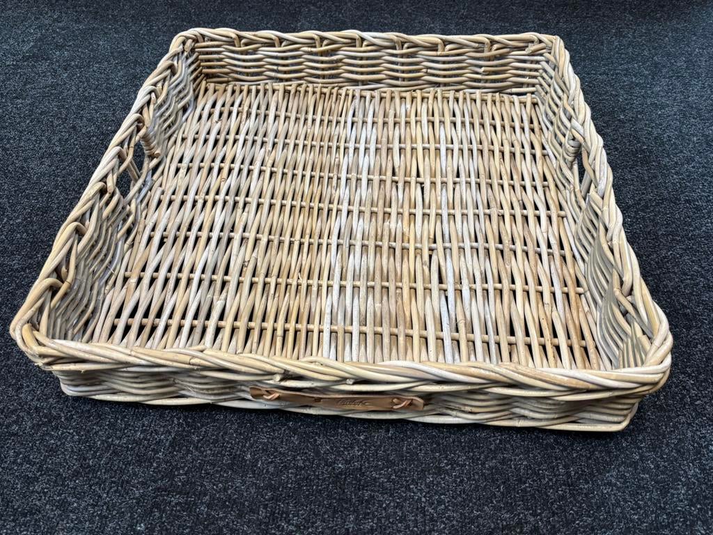 Groot rotan dienblad, Ophalen, Zo goed als nieuw, Vierkant